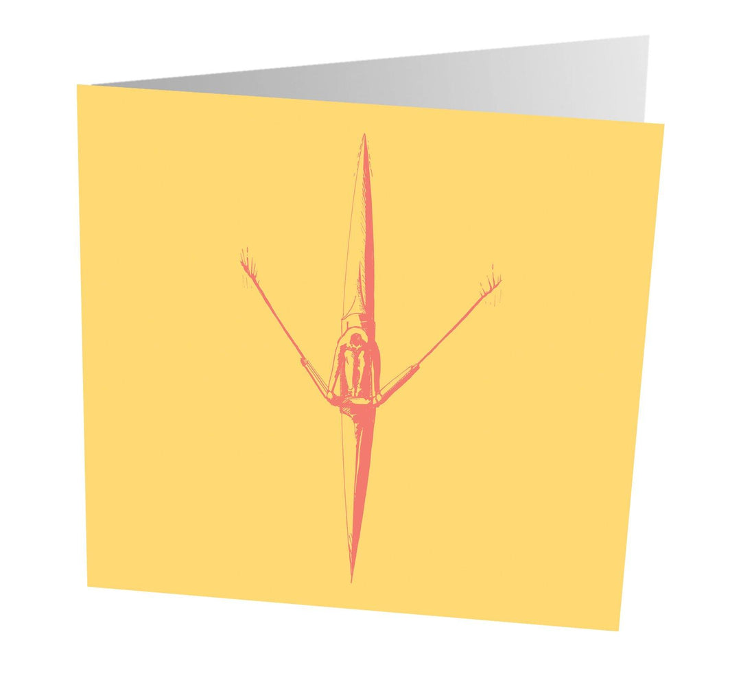 Sculler Art Greetings Card - Square Blades